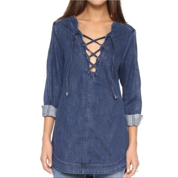 Jean Tie Up Tunic - Picture 1 of 4